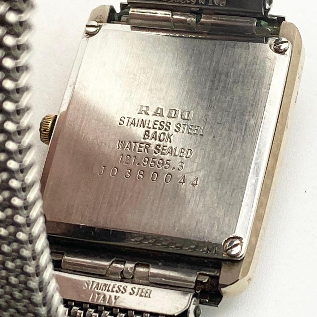 Б/у Рабочее item Часы Rado Diastar Мужские Золотой циферблат Квадратные Новая батарейка RADO DIASTAR Серебристый QZ