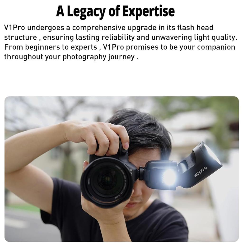 Авторизованная вспышка Godox для камеры Speedlight 76Ws TTL 500 секунд полной мощности Recycle 10 Level LED Modeling Lamp Pro [Godox Agent] V1Pro-S Sony, 2.4G