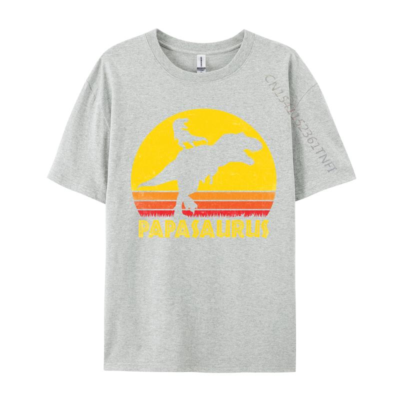 Design Papasaurus Fathers Day Tshrit Tops Shirts Special Premium Cotton TShirt Vintage T Shirts Plain