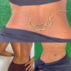 Элегантная цепочка на тело для женщин Двойная змеиная цепочка на талию Цепочка на живот для женщин Клубная цепочка-пояс Украшения для тела