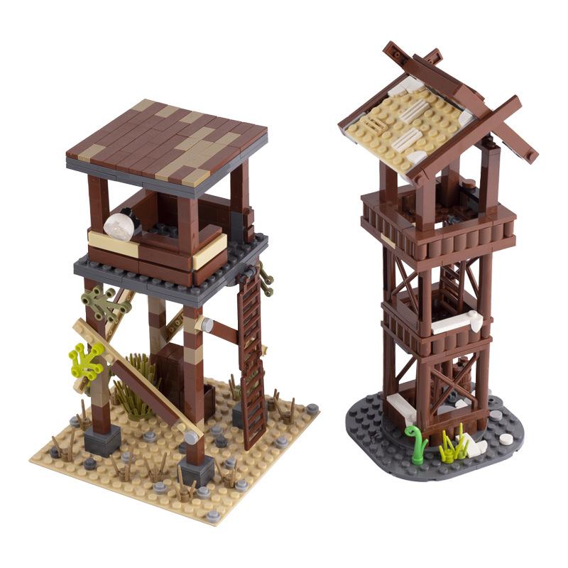 MOC древние римские военные сцены осадный молот стрела башня сторожевые строительные блоки детские игрушки
