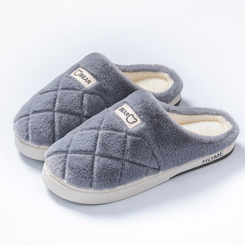 2025 Women's Autumn/Winter Plush Cotton Indoor Slippers - Warm Household Footwear for Couples