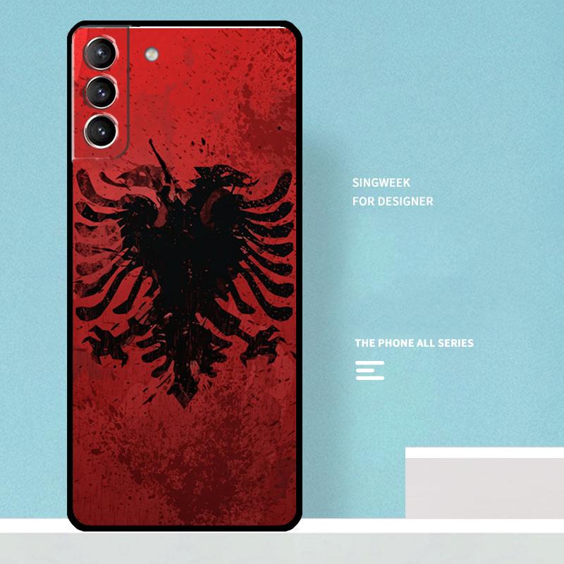 Albania Flag Eagle Case For Samsung Galaxy S25 Ultra S21 S22 S23 S24 Ultra S9 S10 S20 Plus S25 FE Phone Cover