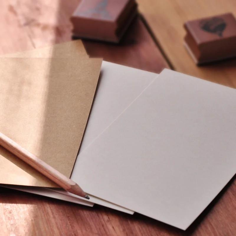 20 Sheets/set DIY Blank Black White Kraft Paper Memo Pad DIY Card Bookmark Kraft Paper Drawing Sketch Paper