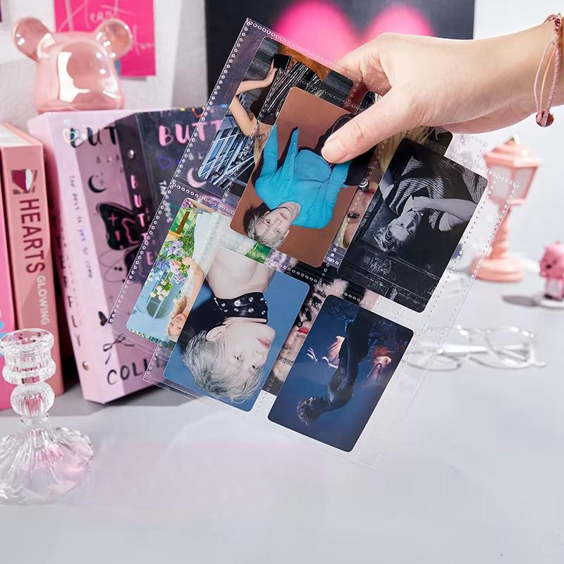 Y2K American Retro Pink Black Butterfly Idol Card Альбом Эстетическая лазерная обложка Girl Kpop Фотокарта Сборник Книга 3 дюйма