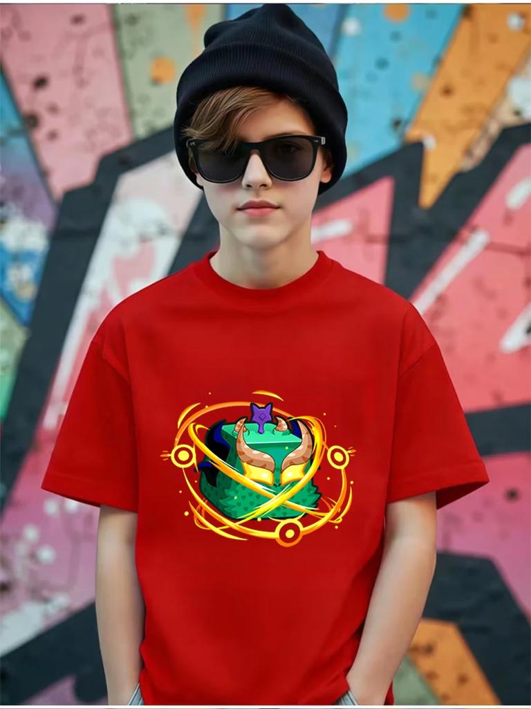 Sweet Fruit Box Kids Short Sleeve T Shirt Summer Cute Cartoon Crewneck Boys Girls 3-14