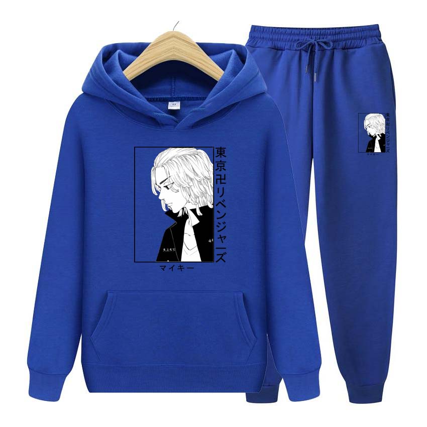 Мужские и женские толстовки с принтом аниме, спортивные костюмы, толстовки с капюшоном для бега, брюки, комплект из двух предметов, брюки, толстая теплая одежда для мужчин