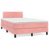 Cadre de lit avec matelas - Maison Exclusive - 120x190 cm - Velours rose - Ressorts ensachés