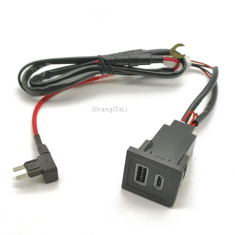Car Charger Phone Charge USB Port Charger PD QC3.0 Car Charger Outlet Adapter Compatible For VW Multivan T5 2003-2008
