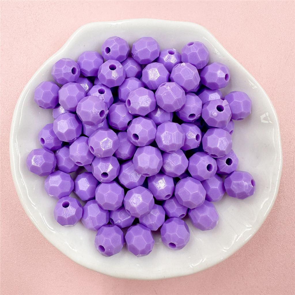 Сплошные цветные круглые бусины, 50 шт., акриловое детское ожерелье, цепочка для мобильного телефона, аксессуары, браслет, подарочная сумка, 7,5*8 мм, разная огранка