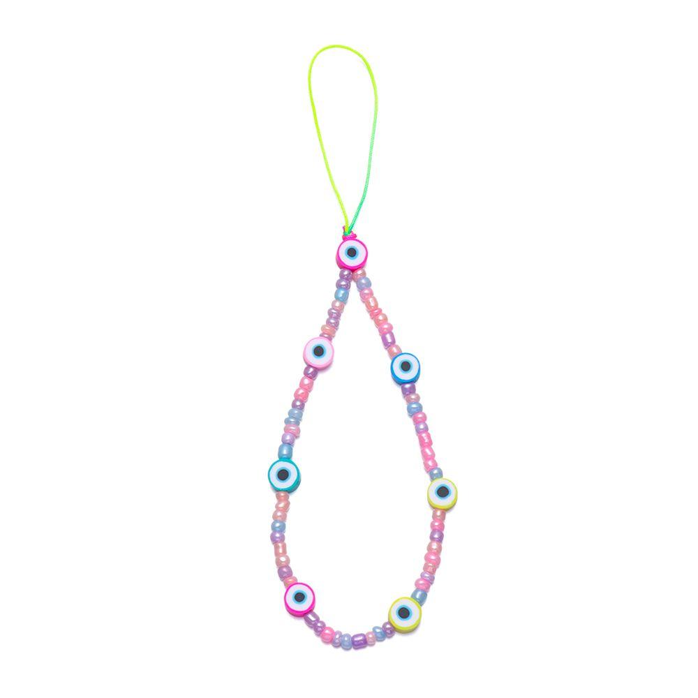 Colorful for Keys Pearl Rope Phone Case Hanging Cord Phone Lanyard Mobile Phone Chain Soft Clay