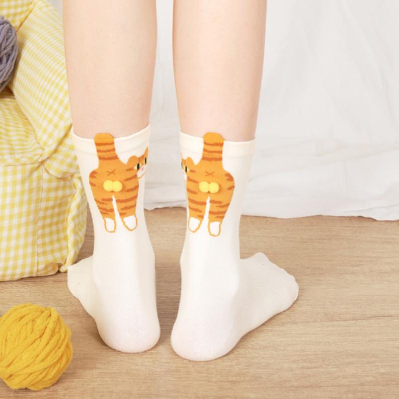 10 Pairs Gifts for Cat Lovers Funny Cartoon Cat Socks Breathable Comfortable Women's Cotton Socks