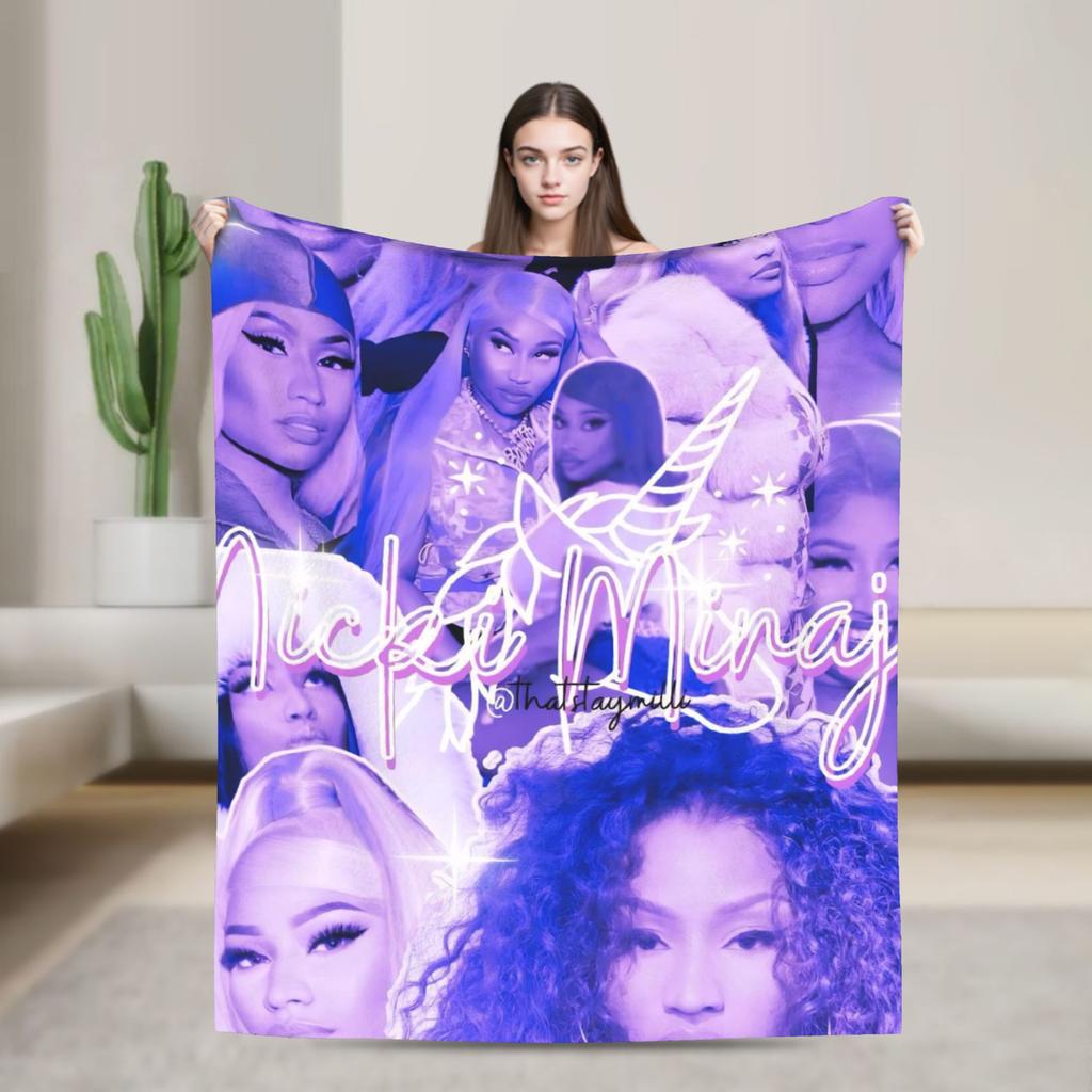 Ники Минаж Pink Friday 2 Тур Мягкое одеяло Путешествия Офис Плюшевое покрывало Узор На открытом воздухе Фланелевое покрывало на кровать Чехол для дивана-кровати