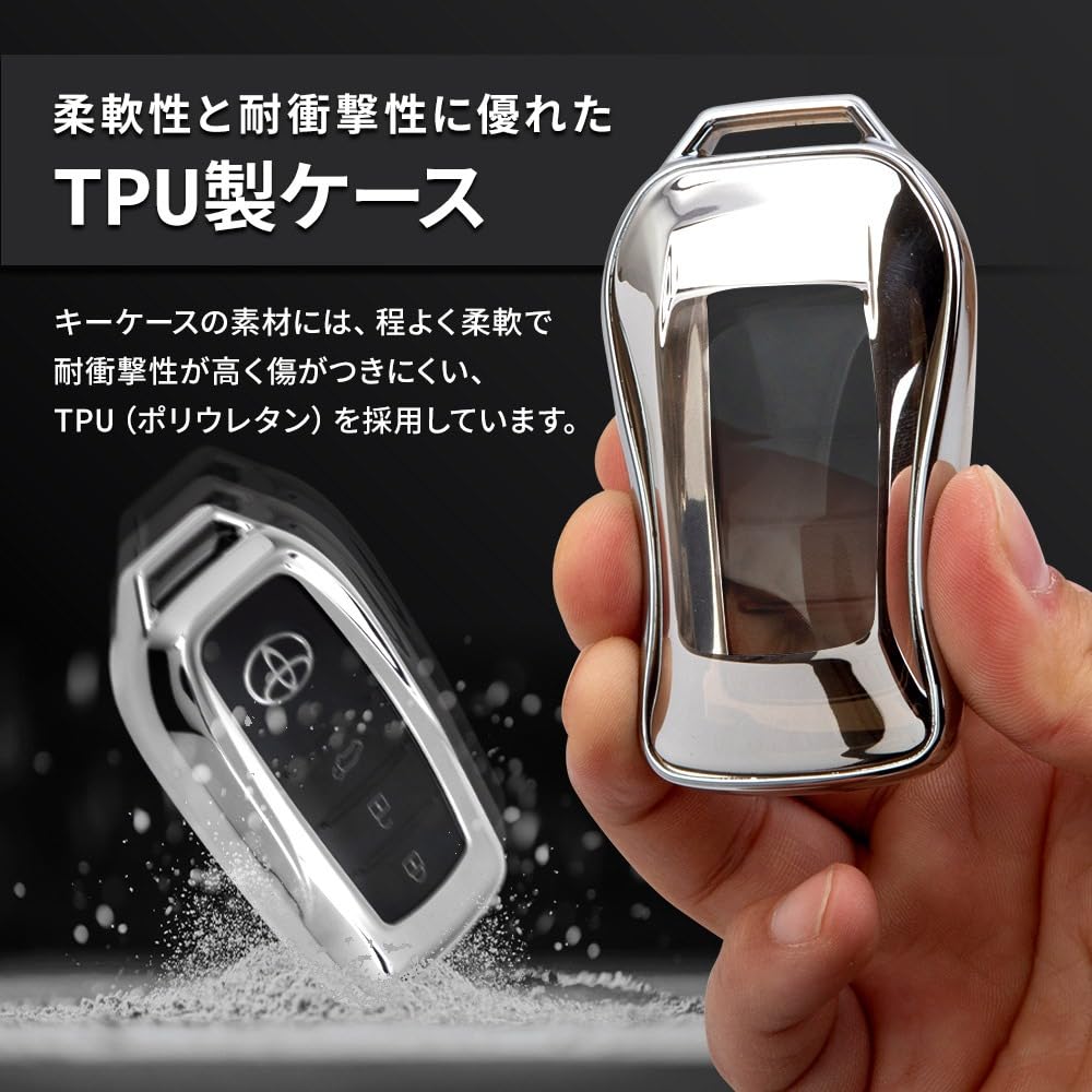 YOURS TPU Smart Key Case Key for Crown Land Cruiser Custom M (Yours) Toyota-specific [Pink] Cover, Chrome-plated finish, Sport, Noah, Voxy, 250, 300,
