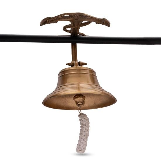15.24 Cm Brass Anchor Bell, Nautical Rope Lanyard, Wall Decor