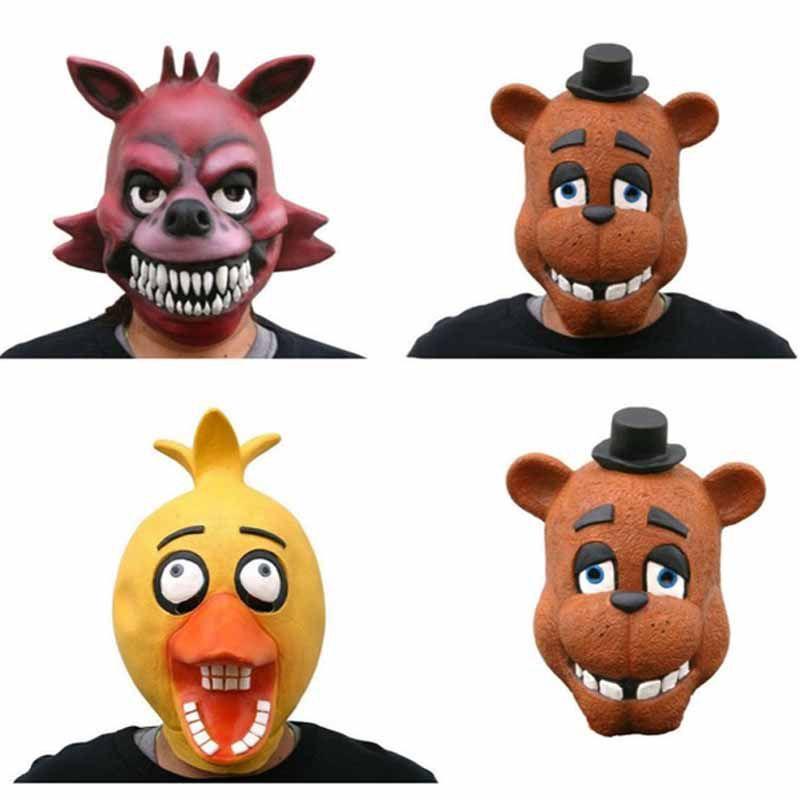 Взрослая латексная маска на голову Five Nights At Freddy's в стиле Фредди Чики Бонни Фокси