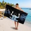 Lionel Messi Custom Beach Towel, Personalized Name Text Print, Football Logo Soft Quick‑Dry Towel Holiday Gift