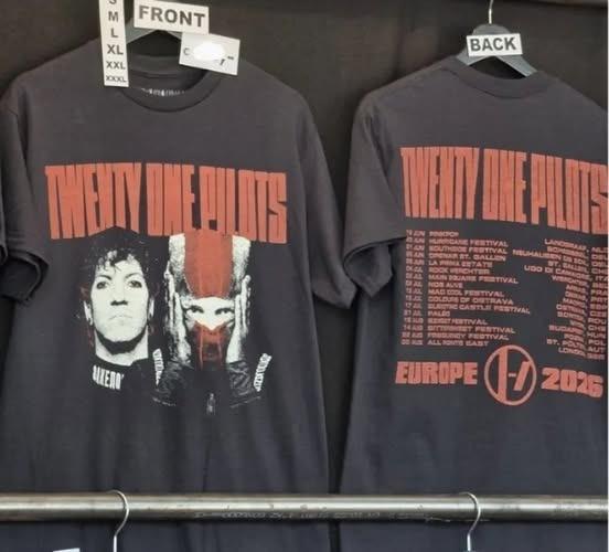 Twenty One Pilots Европейский Тур Даты 2026 Концерт Графическая Футболка