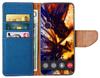 Etui Typu Portfel Do Xiaomi Redmi Note 15 Pro+ Plus 5G - Niebieski Pokrowiec Canvas + Szkło