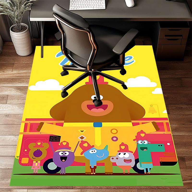 Custom Hey Duggee Mat Personalized Name, Polyester Washable Indoor Entryway Rug, Gift for Christmas, Easter, Thanksgiving Day