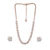 Estele Rose Gold Crystal Sparkling Necklace Set for Women
