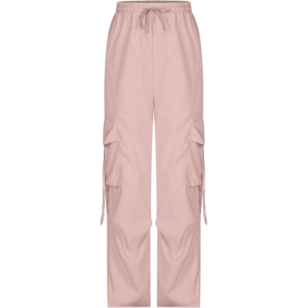 Женские свободные мешковатые брюки-карго с эластичной завязкой Y2K брюки с широкими штанинами и карманами