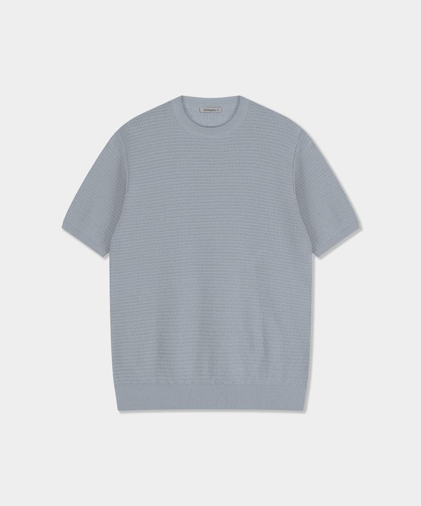 BIRBANTE Summer Washable Essential Round Knit - Sky Grey