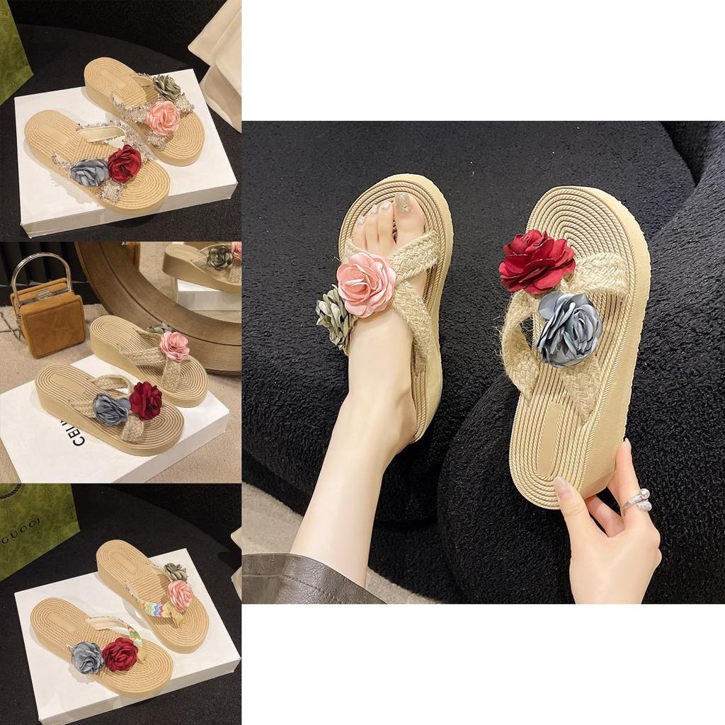 Stylish Summer Wedge Flip Flops For Women With Floral Design Comfortable Casual Wear