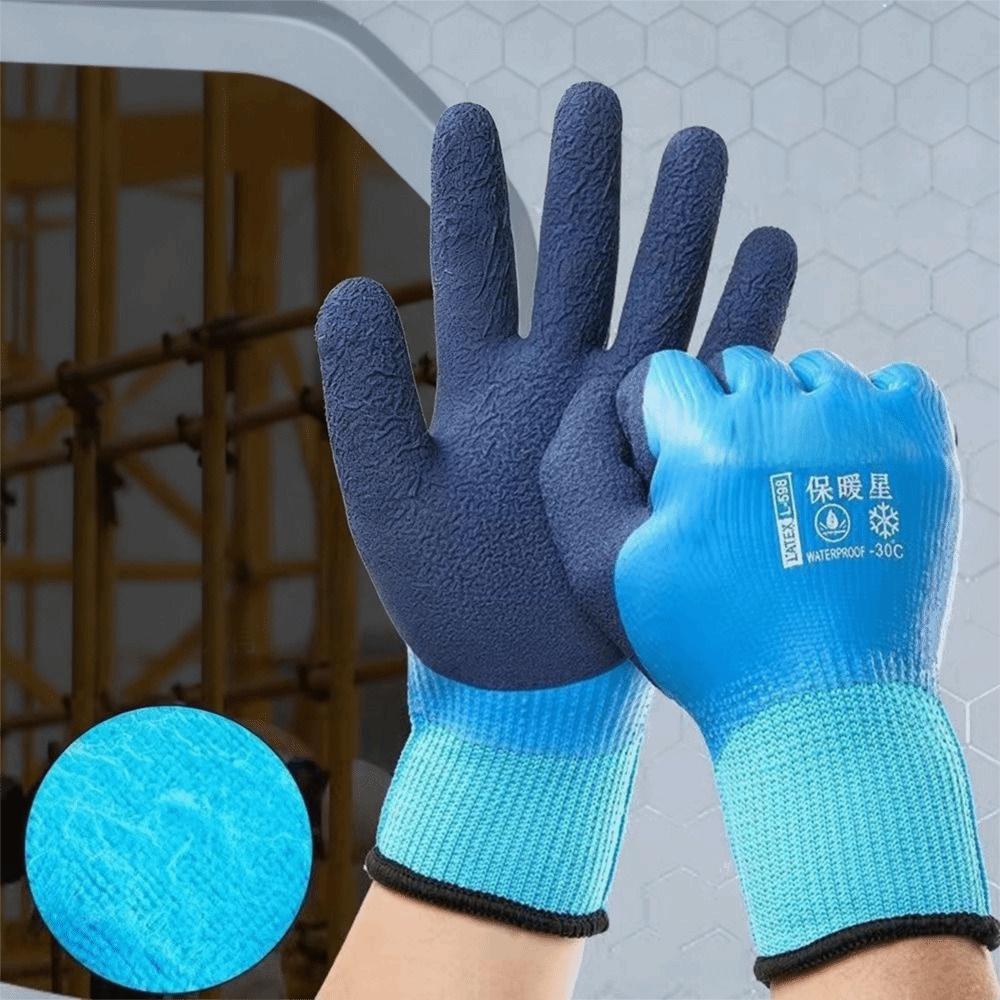 Waterproof Thermal Gloves Rubber Garden Gloves Windproof Full Finger Gloves Worker Builder