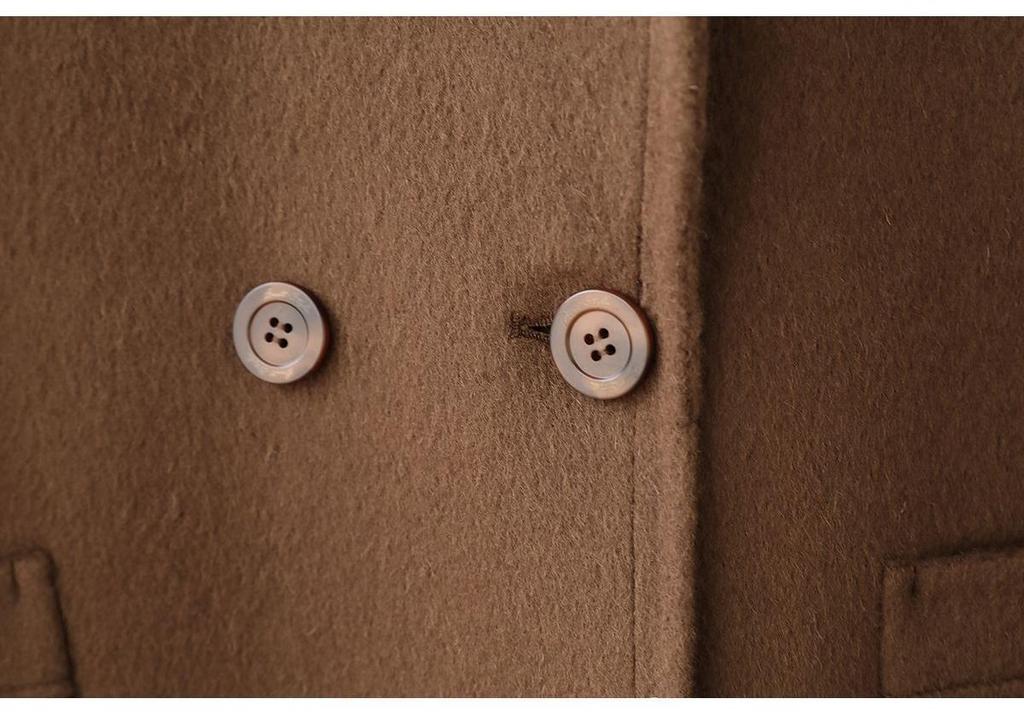 Women's Spring 2026 Long Double-Sided Wool Flannel Coat with Large Pockets