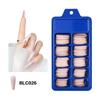 100PcsFalse Nail Wearable Full Cover Solid Color Pointed Long Ballerina Blue Pink Nail Tips False Nail Stickers