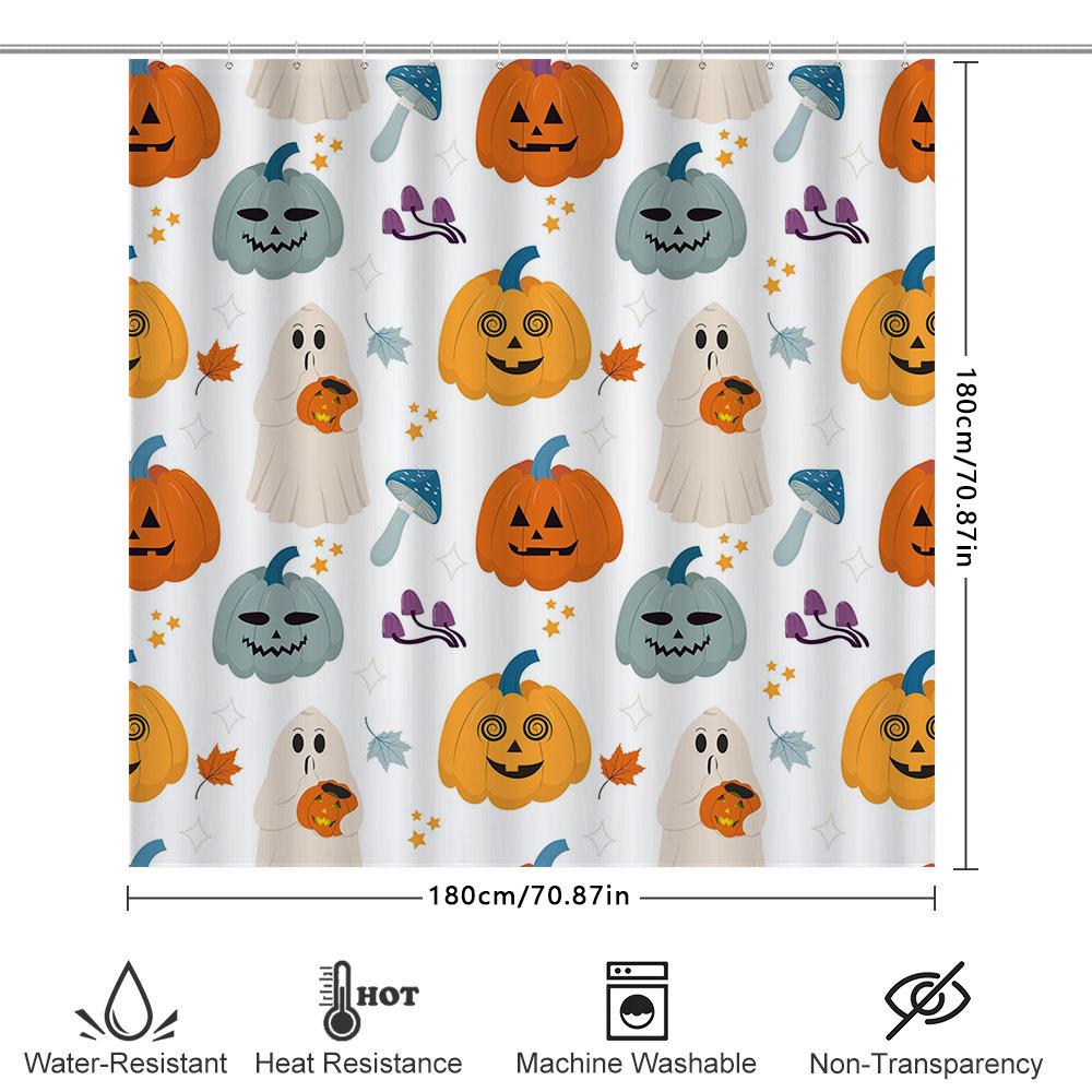 Занавески для душа на Хэллоуин с тыквами и привидениями для декора дома в аксессуарах для ванной комнаты