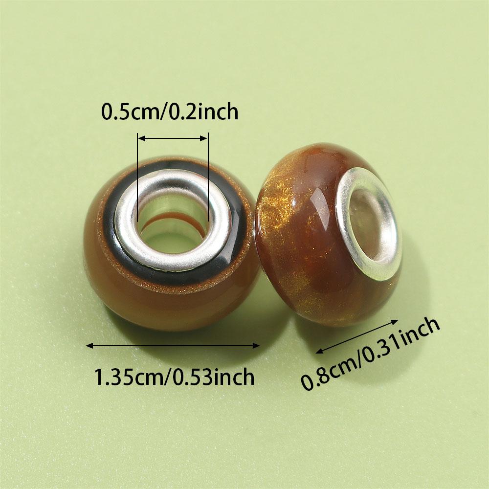 30/50/100 шт. 14 мм стеклянные европейские бусины с большим отверстием, прозрачные прокладки, свободные бусины для самостоятельного изготовления ювелирных изделий, поделок своими руками