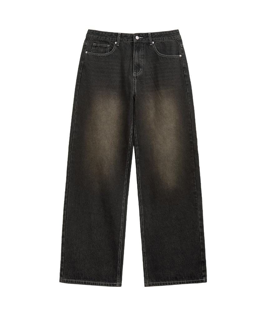 NTET Basic Washing Denim Pants (Dark Black)