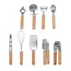 9 шт. Кухонные принадлежности Деревянная ручка Нержавеющая сталь Легкая очистка Износостойкие Красочная упаковка Ко