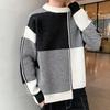 Осень-зима Новая мода Темперамент Лоскутное Корейские свитера Мужские Повседневные Свободные Y2K Шикарные Мужские Топы Вязание Пуловеры Уличная одежда