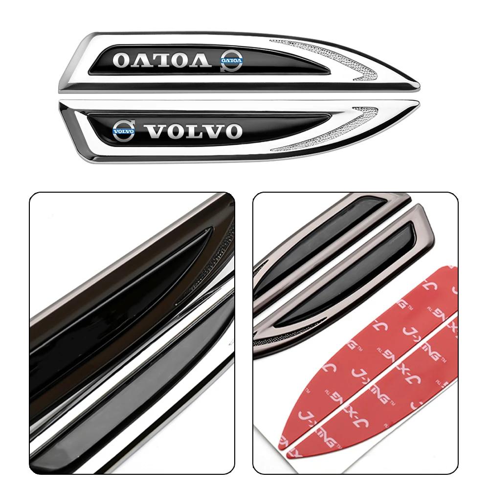 2pcs 3D Metal Blade Shape Car Side Fender Trunk Badge Badge Sticker For volvo Rdesign XC60 XC90 V40 V50 V60 S40 S60 S80 XC40 AWD