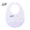 Skin Friendly Baby Bib Silicone with Food Catcher Pocket Waterproof Lightweight Adjustable Infant Eating Bibs Babies Feeding Bib Foldable