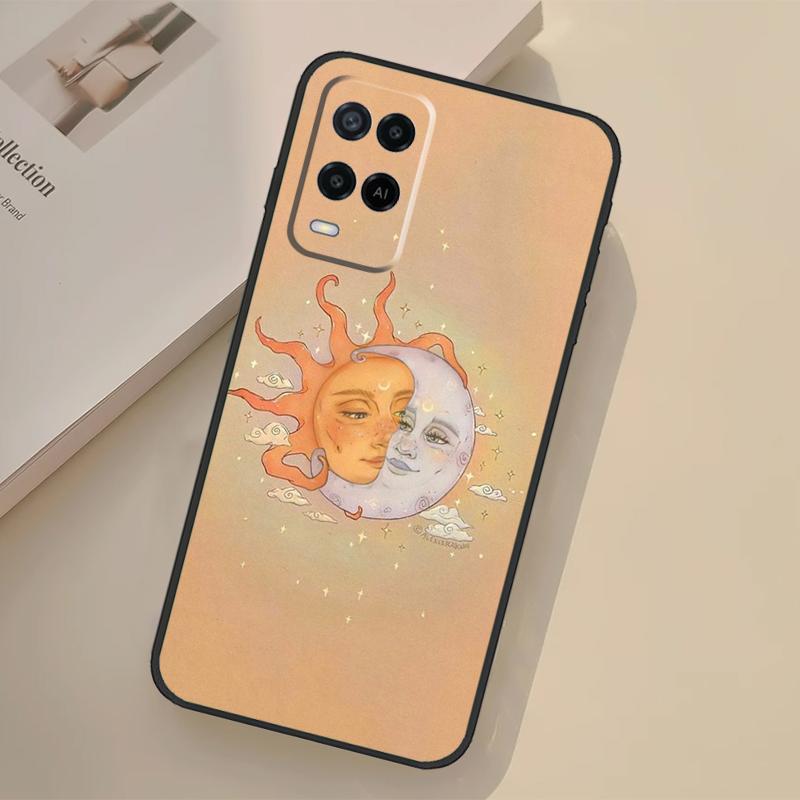 Эстетичный чехол 'Солнце Луна' для Oppo A76 A96 A16 A17 A18 A60 A80 A40 A38 A58 A78 A98 A94 A74 A54 A15 A57 A77 A5 Pro