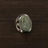 Handmade Oval Prehnite Ring, 925 Sterling Silver, Boho Statement Bold Jewelry for Men's
