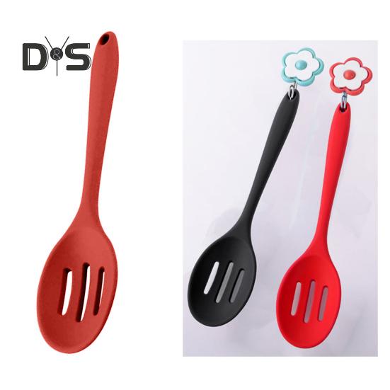 Ложка устойчивая к коррозии, устойчивая к высоким температурам, эргономичная ручка, обеденная силиконовая антипригарная овальная ложка, принадлежности для столовой посуды