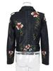 High Street Moto Rivet Black Punk Embroidery Faux Leather Jackets Women  Outerwear Biker Spring Autumn Floral Print Coats Plus Size