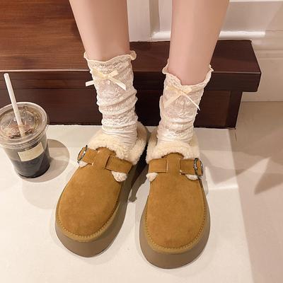 Мода Женские балетки Тапочки Зимние Теплые Короткий Плюш 2024 Высокое Качество Новая Мода Мягкая Подошва Женские Туфли Zapatos Para Mujeres