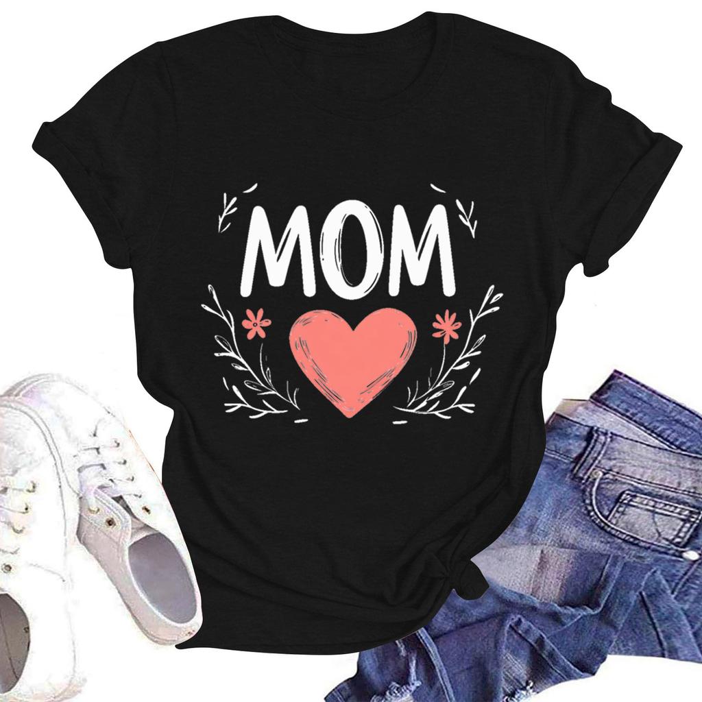 Женская повседневная футболка с круглым вырезом и коротким рукавом