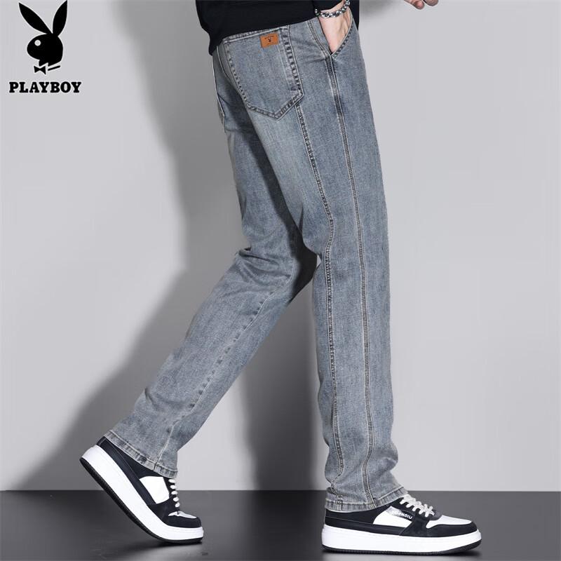 PLAYBOY Men's Autumn/Winter Loose Straight Denim Jeans