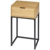 Side Table With Drawer Modern Side Table With Steel Legs For Hallway Living Room 40x30x76cm Natural