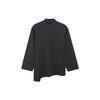 Solid Color Mock Neck Long Sleeve T-Shirt Women Tops Black H44795