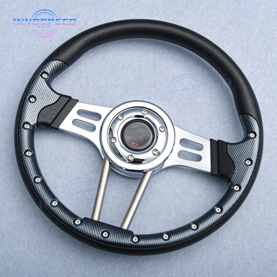 New 345mm Universal PC Simulation PU Leather Steering Wheel Competitive Karting Drift Racing Game Steering Wheel