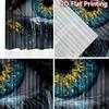 2D flat printing 2pcs Curtain Window Drapes Blue Eye with Flowers Digital Printed Polyester Drapes Family Party for Bedroom
