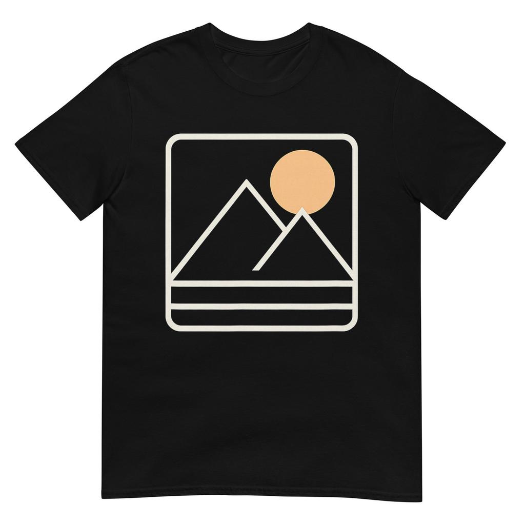 Mountain Sunrise Minimalist Retro Nature Graphic Tee TShirt